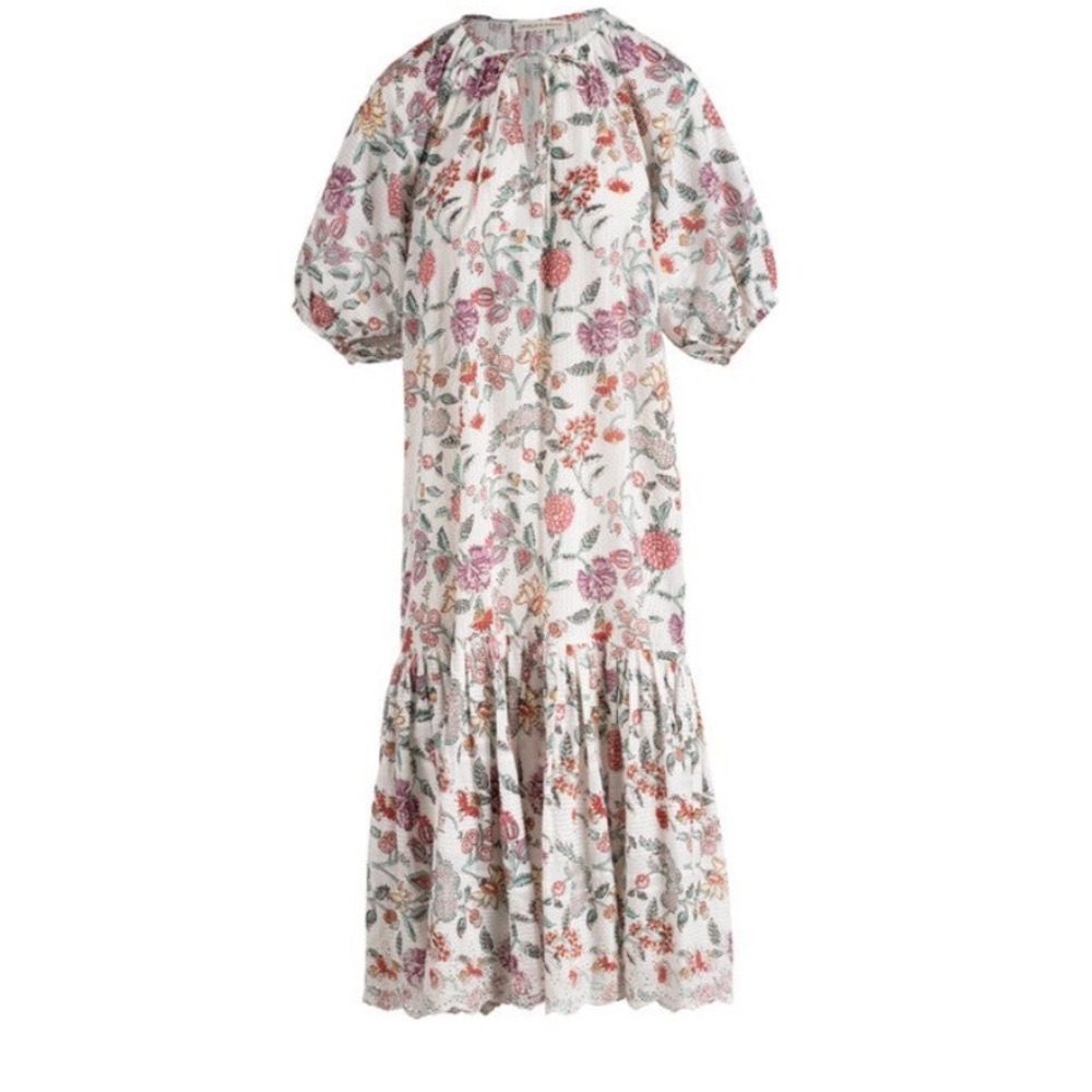 Ophelia & Indigo
Seersucker Floral Blockprint Clemmie Midi Dress Size XS